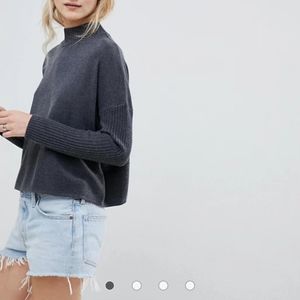 Boxy fit dark grey sweater